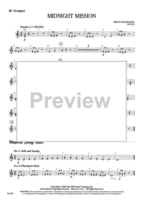 brian balmages midnight mission|midnight mission trumpet sheet music.